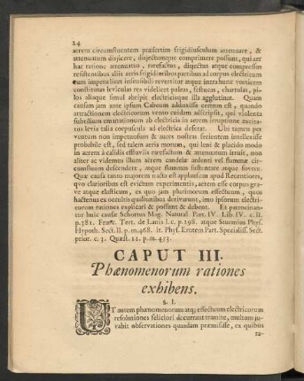 Caput III. Phaenomenorum rationes exhibens