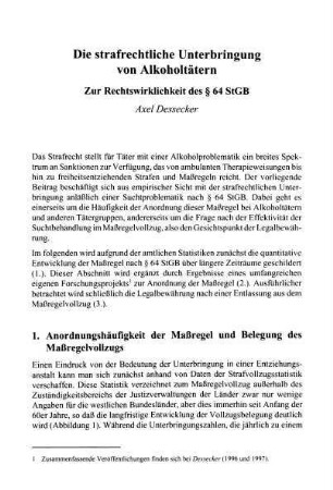 181-202, Die strafrechtliche Unterbringung von Alkoholtätern. Zur Rechtswirklichkeit des § 64 StGB