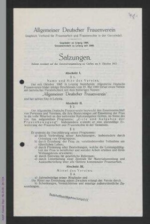 Satzung des ADF