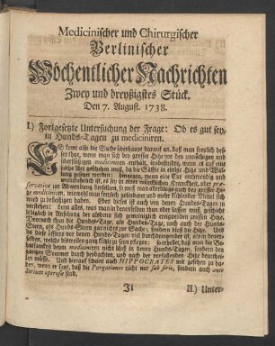 Zwey und dreyssigstes Stück