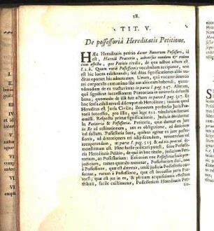 Tit. V. De possessoriâ Hereditatis Petitione.