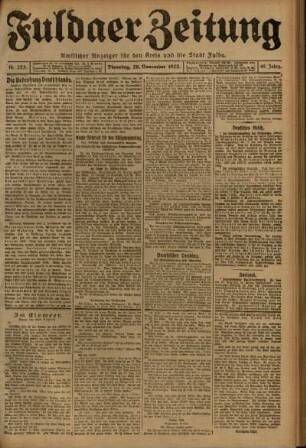Ausgabe vom Dienstag, den 28. November 1922.
