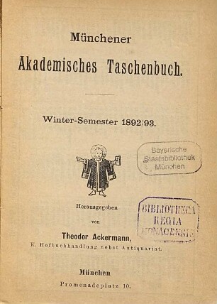 Münchener akademisches Taschenbuch. 1892/93