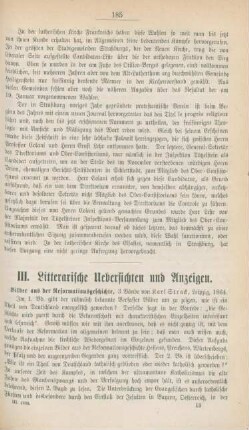 185-190 Litterarische Uebersichten und Anzeigen