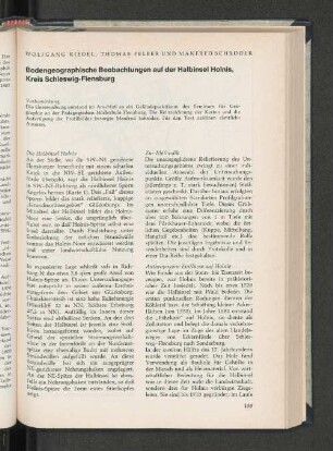 Bodengeographische Beobachtungen auf der Halbinsel Holnis, Kreis Schleswig-Flensburg