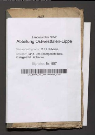 Erblasser: Neddermann, Friedrich Wilhelm; Erblasser: Neddermann, Marie Charlotte, geb. Floemer: