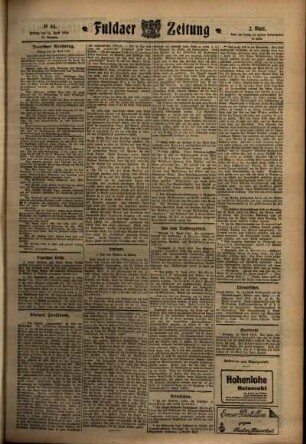 Zweite Ausgabe vom Freitag, den 15. April 1910.