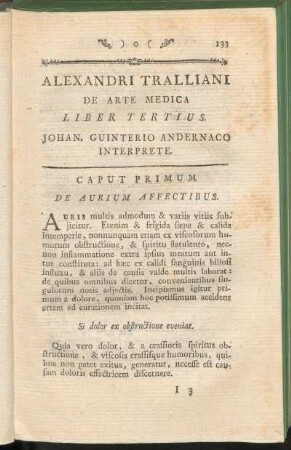 Alexandri Tralliani De Arte Medica Liber Tertius
