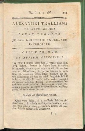 Alexandri Tralliani De Arte Medica Liber Tertius