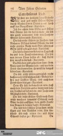 Von Zehen Geboten.