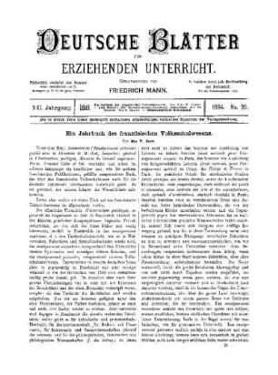 Ein Jahrbuch des französischen Volksschulwesens