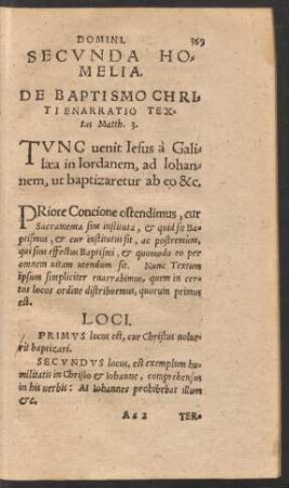 Secunda Homelia. De Baptismo Christi Enarratio Textus Matth. 3.