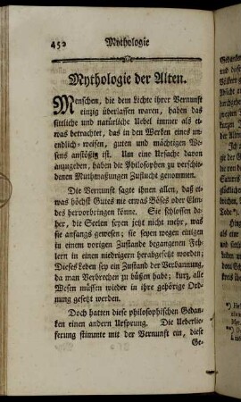 Mythologie der Alten.