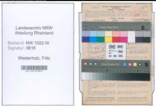 Entnazifizierung Fritz Westerholz , geb. 21.12.1910 (Weber)