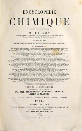 Encyclopédie chimique, Tome 2. Métalloïdes