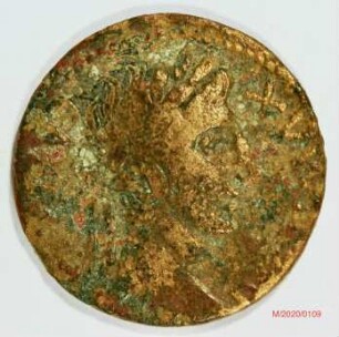Römische Münze, Nominal Semis, Prägeherr Augustus, Prägeort Lyon, Original