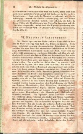 VI. Medicin im Allgemeinen.