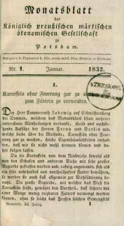 Nr. 1. Januar. 1832.
