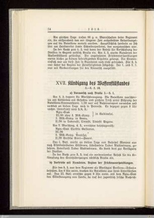 XVII. Kündigung des Waffenstillstandes