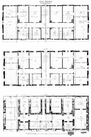 Waldenburg (Württ): Empfangsgebäude Verwaltungsgebäude Grundrisse UG,1.OG,DG
