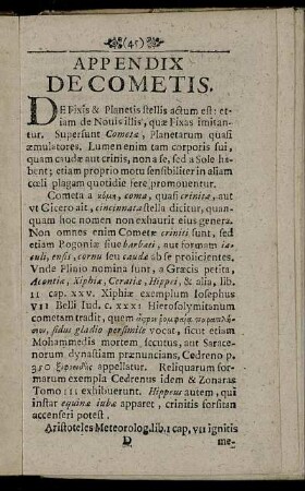 Appendix De Cometis.