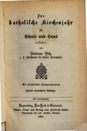 Das katholische Kirchenjahr für Schule und Haus