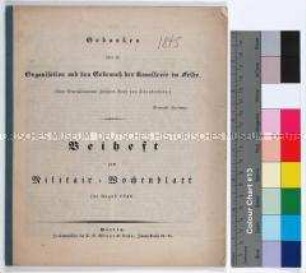 Beiheft zum Militär-Wochenblatt vom August 1849 mit einem Beitrag von Ludwig Freiherr Roth von Schreckenstein zu Organisation und Einsatz der Kavallerie