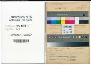 Entnazifizierung Heinrich Oertmann , geb. 15.04.1899 (Beamter)