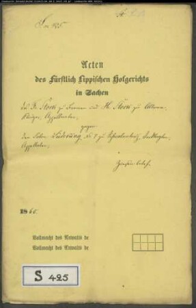 Stock, Fr. zu Bremen und H. Stock zu Altona gegen Lüdeking Nr. 7 in Schwelentrup - Zinsen