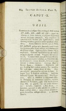 Caput X. De Ursis.