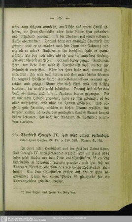 22) Churfürst Georg's IV. Tod wird vorher verkündigt
