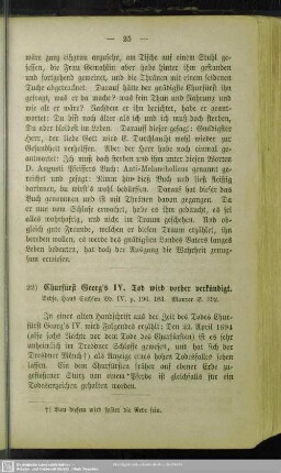 22) Churfürst Georg's IV. Tod wird vorher verkündigt