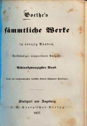 Goethe's sämmtliche Werke : in vierzig Bänden, 28.. Benvenuto Cellini. - 1.-3. Buch