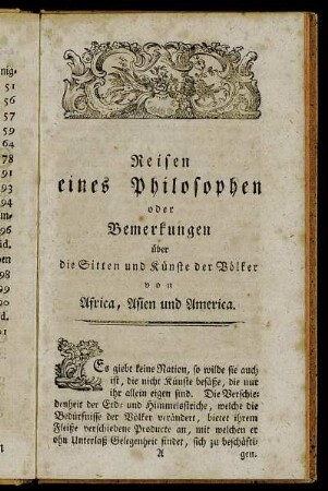[Einleitung.] - Bemerkungen, die auf der Küste von Coromandel gemacht worden sind.