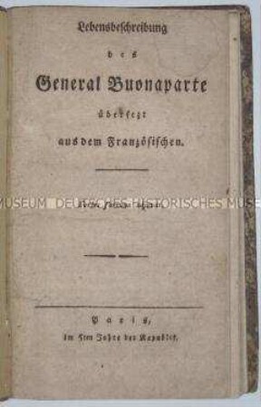 Biografie des Generals Napoleon Bonaparte