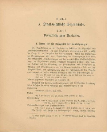 Titel I. Verhältniß zum Auslande