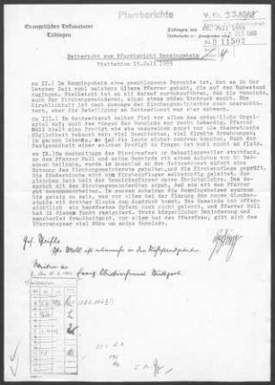 Remmingsheim: Pfarrbericht 1959