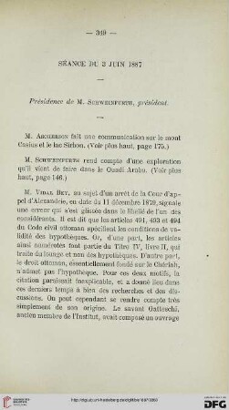 Séance du 3 Juin 1887