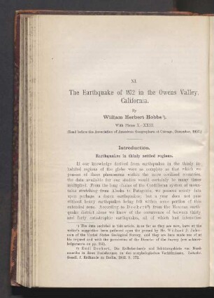 XI. The Earthquake of 1872 in the Owens Valley, California
