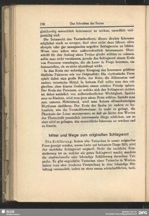 Mittel und Wege zum originellen Schlagwort