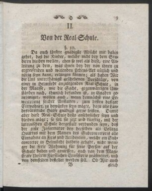 II. Von der Real-Schule