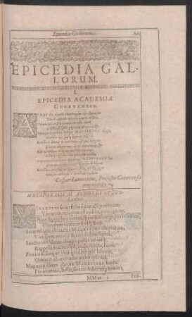 [I.] Epicedia Gallorum.
