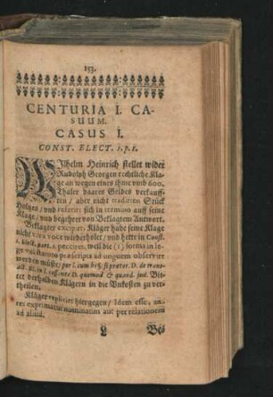Centuria I. Casuum.