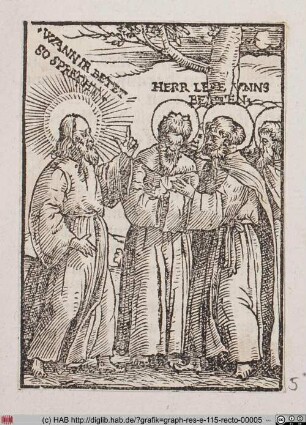 Jesus lehrt die Jünger über das Gebet.