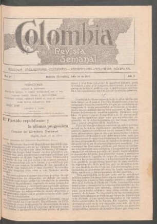 El partido republicano y la alianza progresista : Circula del directoria nacional.