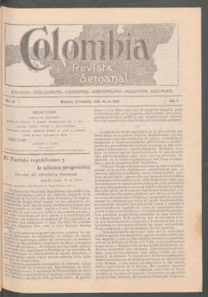 El partido republicano y la alianza progresista : Circula del directoria nacional.