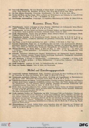 Kassetten, Dosen, Varia (Nr. 214-224)