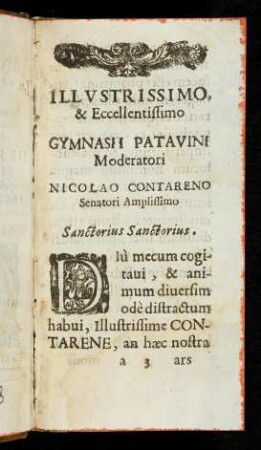 a3r-a5v Illustrissimo & Eccellentissimo, Nicolao Contareno