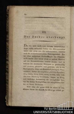 III. Der Zucker überhaupt