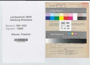 Entnazifizierung Friedrich Werner, geb. 26.11.1900 (Kaufm.Angest.)